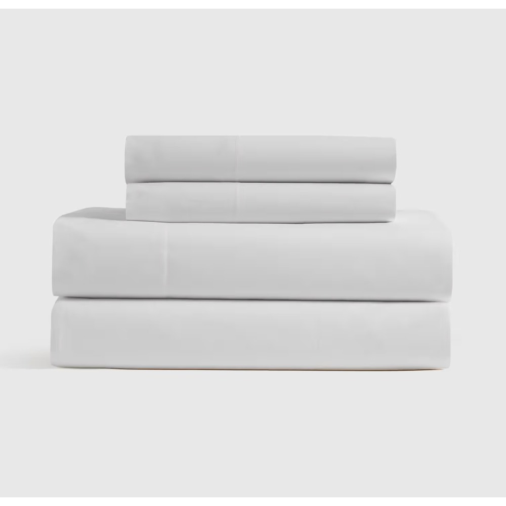 Quince Classic Organic Percale Sheet Set King Size White 100% Organic Cotton
